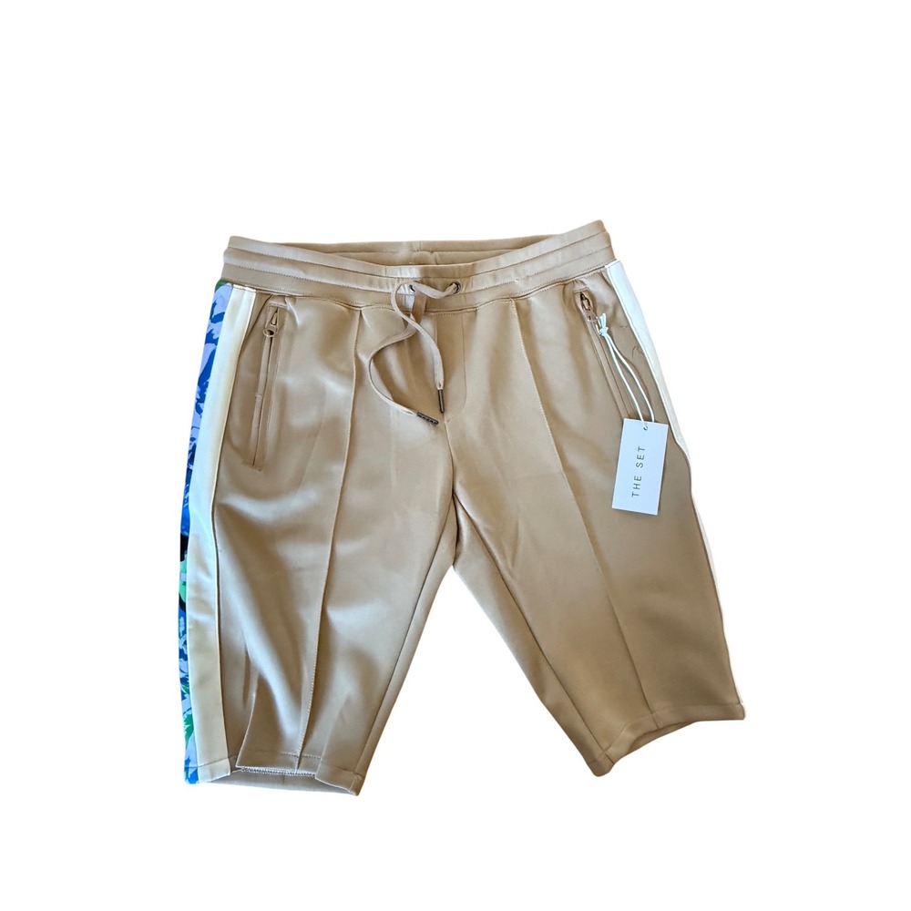 NWT The‎ Set beige with side stripe Biker shorts
